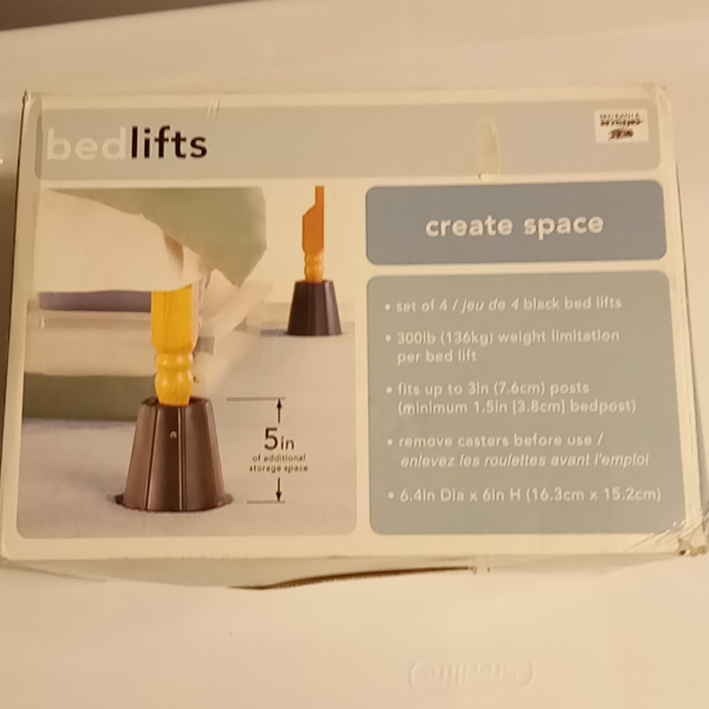 Bedlifts 5 inches tall 4 in total holds 300lbs from Bed bath beyond pre owned